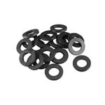 Sourcingmap Rubber Flat Washers 17mm OD 10mm ID 2mm Thickness for Faucet Pipe Water Hose, Pack of 20