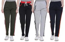 SHAUN Women's Regular Fit Trackpant (831W4_AKXN48, Multicolour, XXXXXL) Pack of 4