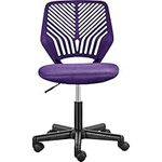 Yaheetech Purple Computer Chair Modern Desk Chair Armless Mesh Office Chair with Back Support and Wheels for Students Study or Home Work