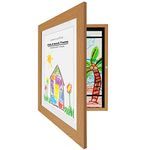 Americanflat Front Loading Kids Art Frame in Dark Oak - 8.5x11 Picture Frame with Mat and 10x12.5 Without Mat - Kids Artwork Frames Changeable Display - Frames for Kids Artwork Holds 100 Pieces