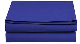 Elegant Comfort Premium Hotel Quality 1-Piece Flat Sheet, Luxury & Softest 1500 Thread Count Egyptian Quality Bedding Flat Sheet, Wrinkle, Stain and Fade Resistant, Queen, Royal Blue