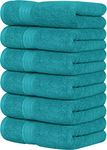 Utopia Towels Premium Hand Towels Turquoise - 100% Combed Ring-Spun Cotton, Ultra Soft and Highly Absorbent, Thick Hand Towels 41 x 71 CM, Hand Towels (6-Pack)