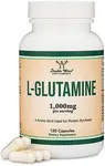 L Glutamine Capsules - No Fillers (1000mg Servings, 120 Capsules) Non-GMO, Gluten Free, Keto Safe, Vegan Friendly, Third Party Tested (for Endurance and Gut Health) by Double Wood