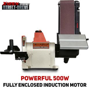 BUCKTOOL 500W Bench Belt and Disc Sander for Woodworking, 100x914mm Belt, 200mm Disc