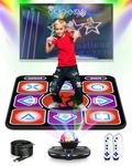 Acelufly Electronic Dance Mat for TV with Camera, Non-slip Dance Pad for Girls Boys, Birthday Xmas Gifts Dance Game Mat for Kids Adults (Black)