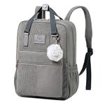 Corduroy School Backpacks for Women Men - Vintage School Bookbag Travel Laptop Backpack Casual Daypack for College (Gray)