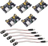 WWZMDiB 5Pcs Breadboard Power Supply Module Input 6.5~12V Output 3.3V 5V for arduino Power Supply with 9V Battery Clip (5 Pcs)