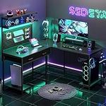 SEDETA L Shaped Gaming Desk with LE