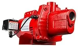 Red Lion RJS-100-PREM 1 HP, 23 GPM, 115/230 Volt, Premium Cast Iron Shallow Well Jet Pump, Red, 602208