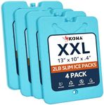 Kona Large Ice Packs for Coolers - Slim Space Saving Design - 25 Minute Freeze Time (4)