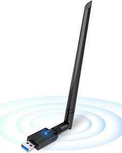 Maxesla WiFi Adaptador-AC 1300Mbps USB Receptor Dual Band 2.4G/5GHz, Antena para PC Desktop Laptop Tablet, Soporta Windows XP/7/8/10, Mac OS X ( 5dBi)