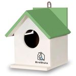 BIRDSHALA Bird House for Sparrow, Budgies & Finches with Air Ventilation and Mounting Hook (Green, Medium)
