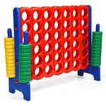 KOTEK Jumbo 4-to-Score Giant Game Set, 3.5 Ft Tall 4-in-a-Row Outdoor Game, Connect Plastic Yard Game for Kids & Adults (Blue)