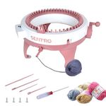 SENTRO Knitting Machine, DIY 48 Needles Knitting Loom Machine, Smart Weaving with Row Counter, Rotating Double Knit Loom Machine Kit for Adults and Kids