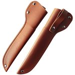 TOPBATHY 2pcs Leather Fish Filleting Knives Blade Guards Protector Butcher Chef Cutter Holders Cases with Belt Loop for Kitchen Cutlery Accessories Light Brown