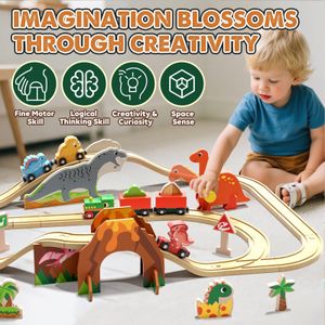 Lehoo Castle Dinosaur Train Set – Kids Toy Track with Dinosaurs