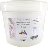 Britten & James No Mess Wild Bird Seed with Added Mealworms 5L Tub (3.6kg). A Natural High Protein Energy Boost for Wild Birds