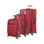 SwissGear Sion Softside Expandable Roller Luggage, Burgundy, 3-Piece Set (21/25/29), Sion Softside Expandable Roller Luggage
