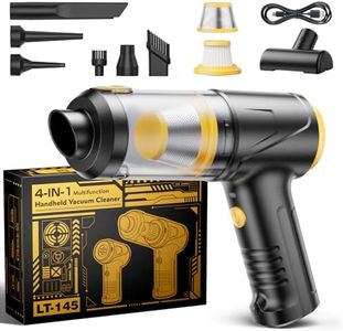 Car Vacuum Cleaner 21000Pa Suction with Brushless Motor, 4-in-1 Portable Mini Vacuum with 2 Suction Modes, Cordless Vacuum with LED Light, Type-C Charge for Car, Office Desk, Keyboards