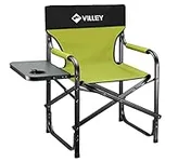 VILLEY Heavy Duty Directors Chair, Folding Camping Chairs, Portable Foldable Chair, for Camp Tailgating Lawn Picnic Fishing Beach, Supports 350 LBS, Green