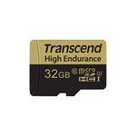 Transcend Information 32GB High Endurance microSD Card with Adapter (TS32GUSDHC10V), Black