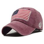 Aavjo Men Women Sun Visor Cap (Fit Head Size, Approx 54-60cm) USA Flag - Red