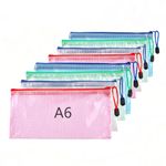 A6 Plastic Wallets File Folder 8Pcs Zip Lock Bags Small Plastic Wallets Document Wallets File Zipper Bags for Office School Stationery Receipt Bills