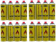 Butane Gas Canisters Camping Gas for Camping Stove, Blowtorch, BBQ, Gas Weed Burner Gas Canister Gas Cartridge Gas Cylinders Refill Tins Bottle EN417 220g (Pack of 16 Can 220g)