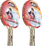 GKI Offensive Wood XX Computerized Printed Cover Table Tennis Racquet (Red) -Pack of 2