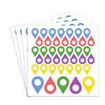 dealzEpic - Map Location Marker / Pointer Stickers - Self Adhesive Peel and Stick Indicator Labels