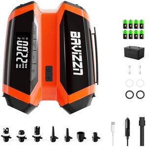 BAVIZZN 76.96Wh Rechargeable SUP Pump, 22PSI Electric Paddle Board Pump with Auto-Off & LCD, Dual Power (Battery/12V Car) & Type-C, Portable Inflator for 6 SUPs, Kayak Boat Camping Inflatables
