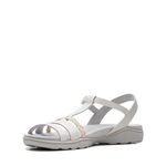 Clarks Women's Amanda Tealite Sports Sandal, White Leather, 5 UK