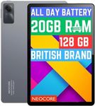 NEOCORE E2s 10.1" Android Tablet | Ultra Fast, 20GB RAM (8GB+12GB RAM Boost), CPU 8x2GHz | Mega Storage 128GB+ SD Slot up to 2TB | 15-Hours Battery | British Brand 2-Y Warranty | GPS