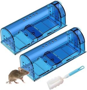 Humane Mouse Trap – No Kill Catch & Release Live Mouse Traps for Indoor/Outdoor Use – Safe for Pets (Dogs/Cats) – Effective Rodent/Mole Cage Catcher – Best Reusable Non-Toxic Mice Traps(2 Pack)
