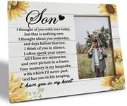 Son Memorial Picture Frame, God Has You in His Keeping I Have You in My Heart, Picture Framed Gift Wood Plaque Sign, In Loving Memory of Son, Memorial Gifts for Loss of Son, Son Remembrance Gift