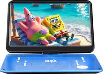 SUNPIN 17.9" Portable DVD Player with 15.6 inch Large HD Swivel Screen, Long Lasting Rechargeable Battery, Support USB/SD Card/AV in&Out and Multiple Disc Formats, Louder Stereo Speaker, Blue