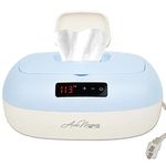 Avec Maman La Caresse Baby Wipe Warmer - NEW 2024 - Designed in France - Wet Wipe Dispenser - Adjustable Heat Settings Digital Display - Blue