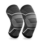 KONEX Knee Support for Men Knee Sleeves Braces Pair for Sports, Workout, Pain Relief, Knee Cap Compression Support, Exercise, Running, Cycling (Black, Large)