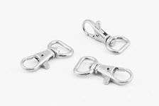 Craft Affair | Metal Lobster Claw Clasps (Pack of 10) | D Ring 360 Swivel Trigger Snap Hooks for Making Jewellery, Keychain, Bracelet, Cotton Rope Art | 4 x 1.4 cm - Silver