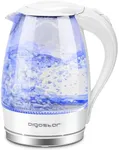 Aigostar Electric Kettle, 1.7L Glass Electric Tea Kettle Rapid Heating, Borosilicate Glass, Auto Shutoff and Boil-Dry Protection, Hot Water Boiler BPA Free and Cordless with LED Indicator