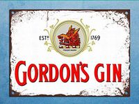 Retro Metal tin Sign Funny Grunge Gordons Gin Mancave Door Bar Sign for Home Cave Garage bar Wall Decoration Vintage Metal Sign 8 x 12 inch