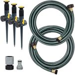 Melnor 65191AMZ Adjustable Spike Set Sprinkler Bundle, Green, Yellow