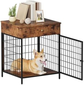 Dog Crate Furniture, Wooden Dog Crate End Table,Dog Kennel with Drawer Indoor, Furniture Dog Crate Side Table for Small Dogs