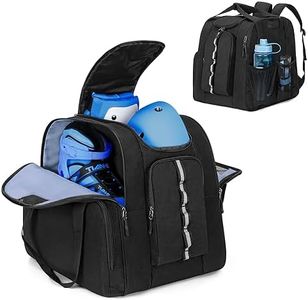 GOBUROS Roller Skate Bag for Men Women, Ice Skating Backpack for Skate Shoes Up to US Mens 13, with Multi-Pockets for Inline, Figure, Quad, Speed, Hockey Skates, Black