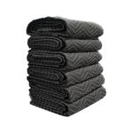 Diamond UP Heavy Duty Moving Blankets 6 Pack 72" x 80" (65 lb/Dozen), Large Thick Quilted Furniture Mover and Pads for Safe Shipping, Packing and Storage, Black(6 packs)
