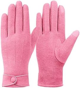 Fadsace Women Winter Gloves Warm Windproof Touchscreen Gloves for Girls Winter Using Sensitive Touch Screen Texting Fingers (Pink)