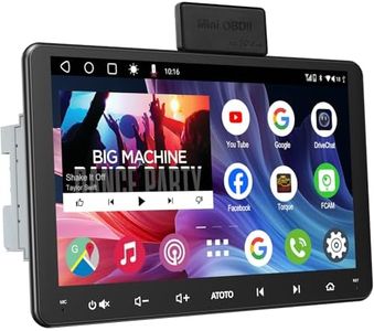ATOTOEXCEL A6PF 9 inch Android Double Din Car Stereo, DAB+ Radio, Wireless CarPlay Android Auto, 8 Core Head Unit 2G+32G, WiFi/BT/USB Tethering, OBD Scanner, Dual Bluetooth, GPS/FM/AM, A6G209PF-S04