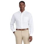 IZOD Men's Button Down Long Sleeve Stretch Performance Solid Shirt, White, Large