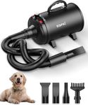 EGFKI Dog Dryer, 5.2HP/ 3800W Pet Grooming High Velocity Force Blower with 4 Nozzles, Adjustable Speed and Temperature Dog Hair Dryers for Grooming