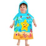 HUANLANG Kids Hooded Beach Towel for Boys Girls,Bath Pool Beach Poncho Towels Super Soft & Absorbent Cotton Towel Childrens Starfish Beach Towels for Toddler 0-7 Years Old(Dinosaur)